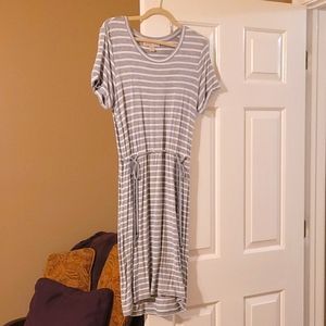 Michael Kors Heather grey and white striped dress